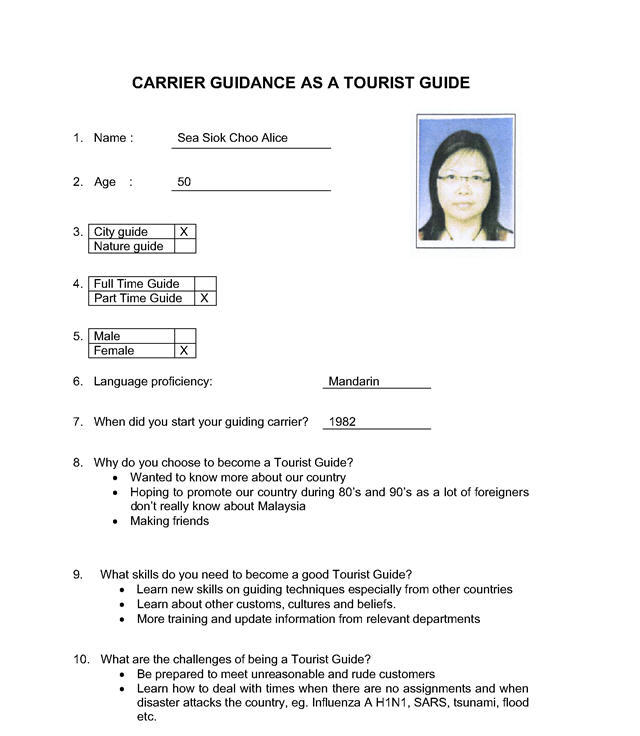 Career Guidance As A Tourist Guide