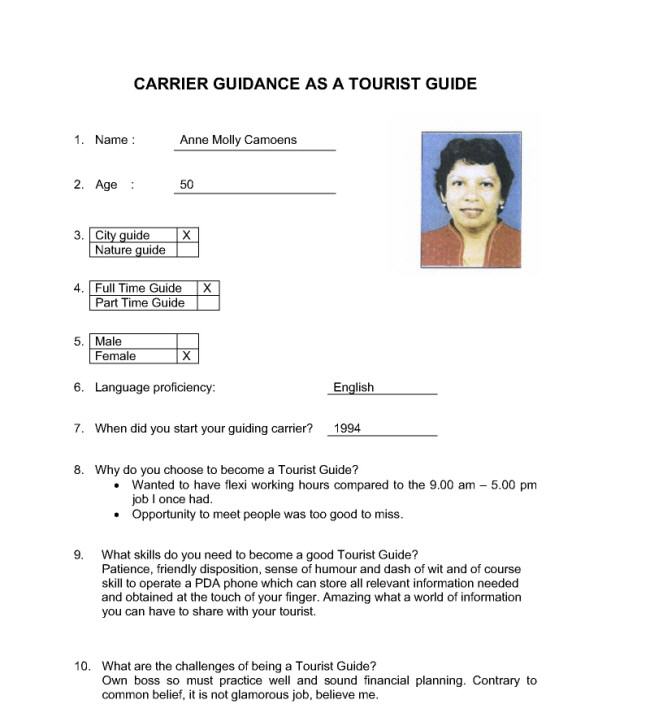Career Guidance As A Tourist Guide