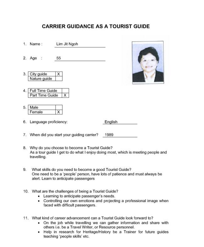 Career Guidance As A Tourist Guide